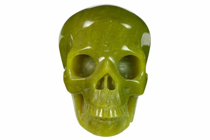 Realistic, Polished Jade (Nephrite) Skull #151123